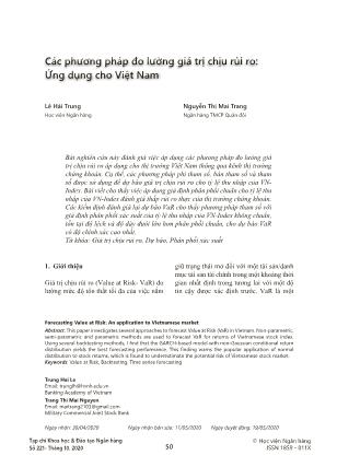 Các phương pháp đo lường giá trị chịu rủi ro: Ứng dụng cho Việt Nam