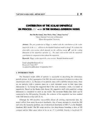 Contribution of the scalar unparticle on process e⁺ e⁻ -> hh in the randall-Sundrum model