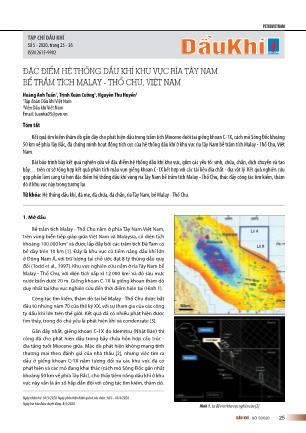 Đặc điểm hệ thống dầu khí khu vực rìa Tây Nam bể trầm tích Malay - Thổ chu, Việt Nam