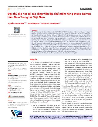 Đặc thù địa học tại các công viên địa chất tiềm năng thuộc dải ven biển Nam Trung bộ, Việt Nam