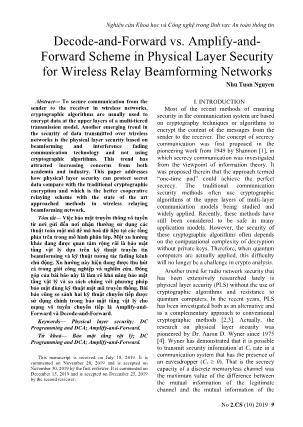 Decode - And-forward vs. amplify - andforward scheme in physical layer security for wireless relay beamforming networks