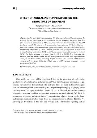 Effect of annealing temperature on the structure of ZnO films