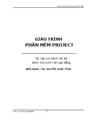 Giáo trình phần mềm Project