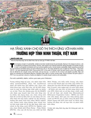 Hạ tầng xanh cho đô thị thích ứng với hạn hán trường hợp tỉnh Ninh Thuận, Việt Nam