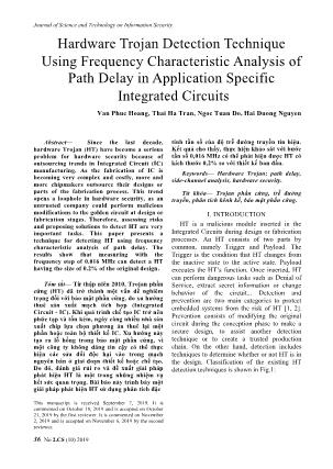 Hardware trojan detection technique using frequency characteristic analysis of path delay in application specific integrated circuits