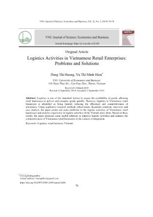 Hoạt động logistics trong các doanh nghiệp bán lẻ Việt Nam: Vấn đề và giải pháp