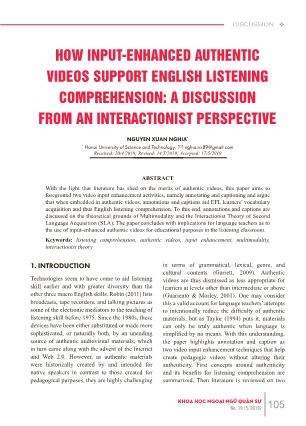 How input - Enhanced authentic videos support english listening comprehension: A discussion from an interactionist perspective