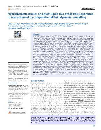Hydrodynamic studies on liquid-Liquid two phase flow separation in microchannel by computational fluid dynamic modelling