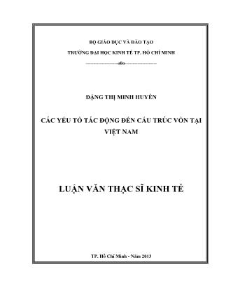 Luận văn Các yếu tố tác động đến cấu trúc vốn tại Việt Nam