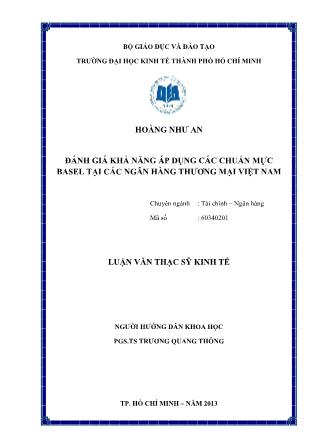 Luận văn Đánh giá khả năng áp dụng các chuẩn mực basel tại các ngân hàng thương mại Việt Nam