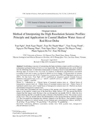 Method of Interpreting the High Resolution Seismic Profiles: Principle and Application in Coastal Shallow Water Area of Red River Delta