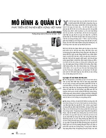 Mô hình & quản lý phát triển đô thị nén bền vững Việt Nam
