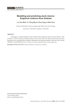 Modelling and predicting stock returns: Empirical evidence from Vietnam