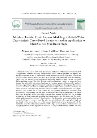 Moisture Transfer Finite Element Modeling with Soil-Water Characteristic Curve-Based Parameters and its Application to Nhan Co Red Mud Basin Slope