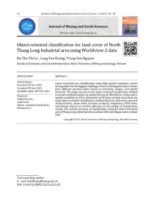 Phân loại lớp phủ bề mặt khu công nghiệp Bắc Thăng Long bằng phương pháp phân loại hướng đối tượng sử dụng dữ liệu ảnh vệ tinh độ phân giải cao Worldview-2