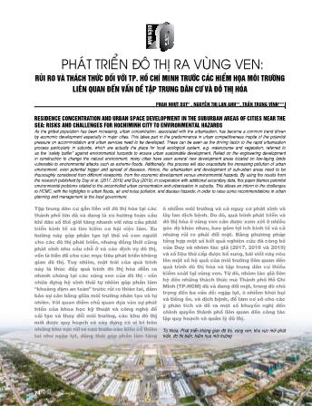 Phát triển đô thị ra vùng ven: rủi ro và thách thức đối với TP Hồ Chí Minh trước các hiểm họa môi trường
