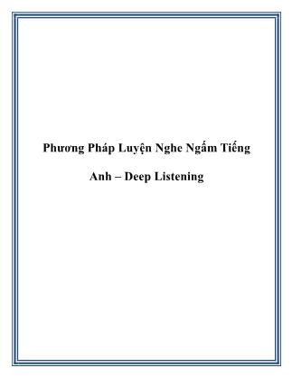 Phương pháp luyện nghe ngấm tiếng aAnh – Deep listening