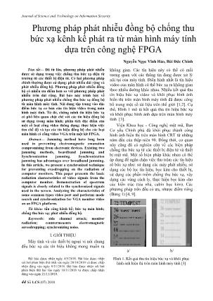 Phương pháp phát nhiễu đồng bộ chống thu bức xạ kênh kề phát ra từ màn hình máy tính dựa trên công nghệ FPGA