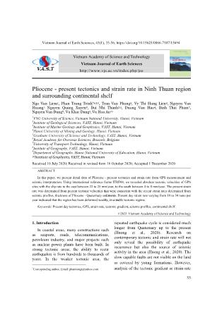 Pliocene - Present tectonics and strain rate in Ninh Thuan region and surrounding continental shelf