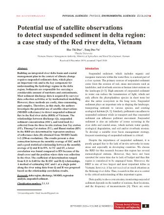Potential use of satellite observations to detect suspended sediment in delta region: a case study of the Red river delta, Vietnam