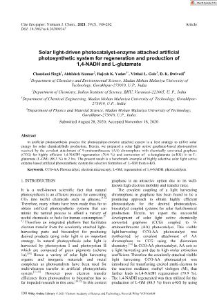 Solar light-Driven photocatalyst-enzyme attached artificial photosynthetic system for regeneration and production of 1,4-NADH and L-glutamate