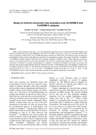 Study on furfural conversion into aromatics over Zn/HZSM-5 and Fe/HZSM-5 catalysts