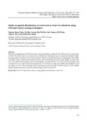 Study on spatial distribution of coral reefs in Nam Yet island by using GIS and remote sensing techniques