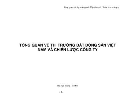 Tài liệu Tổng quan về thị trường bất động sản Việt Nam và chiến lược công ty