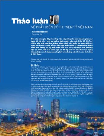 Thảo luận về phát triển đô thị “nén” ở Việt Nam