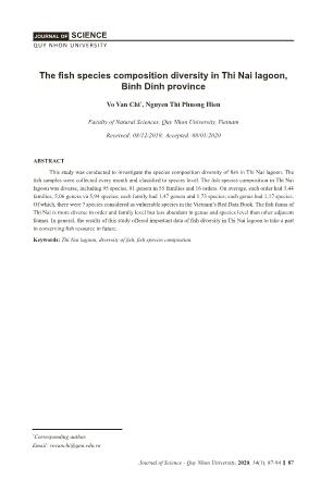 The fish species composition diversity in Thi Nai lagoon, Binh Dinh province