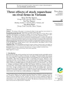 Three effects of stock repurchase on rival firms in Vietnam