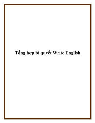 Tổng hợp bí quyết Write English