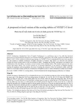 A proposed revised version of the scoring rubrics of vstep 3 - 5 level