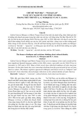 Chủ đề “bản địa” - “ngoại lai” và sự suy ngẫm về căn tính văn hóa trong tiểu thuyết g. g. márquez và m. v. llosa