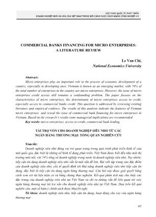 Commercial banks financing for micro enterprises: A literature review