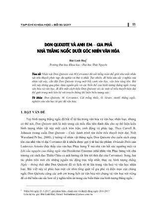 Don Quixote và anh em - Gia phả nhà thằng ngốc dưới góc nhìn văn hóa