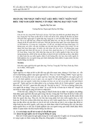Hoán dụ tri nhận trên ngữ liệu biểu thức ngôn ngữ biểu thị nam giới trong văn học trung đại Việt Nam