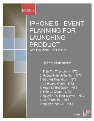 Iphone 5 - Event planning for launching product