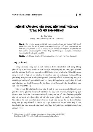 Kiểu kết cấu đồng hiện trong tiểu thuyết Việt Nam từ sau đổi mới 1986 đến nay