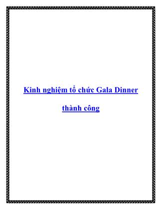 Kinh nghiệm tổ chức Gala Dinner thành công