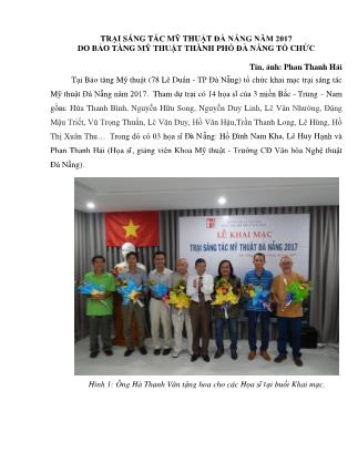 Trại sáng tác mỹ thuật Đà nẵng năm 2017 do bảo tàng mỹ thuật thành phố Đà nẵng tổ chức