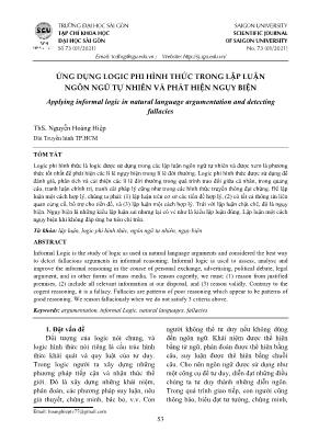 Ứng dụng logic phi hình thức trong lập luận ngôn ngữ tự nhiên và phát hiện ngụy biện