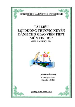 Tài liệu bồi dưỡng thường xuyên cho giáo viên THPT môn Tin học