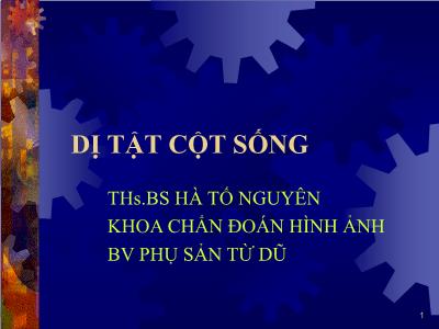 Bài giảng Dị tật cột sống - Hà Tố Nguyên