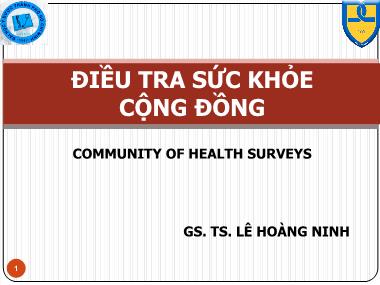 Bài giảng Điều tra sức khỏe cộng đồng - Lê Hoàng Ninh