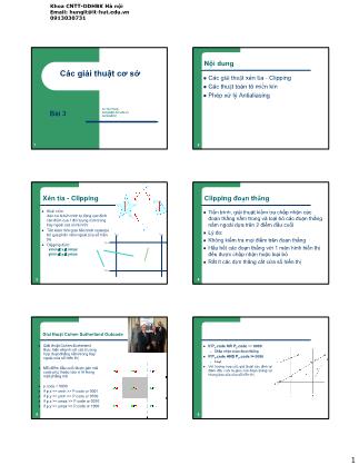 Bài giảng Đồ họa và hiện thực ảo - Lesson 3: Các giải thuật cơ sở