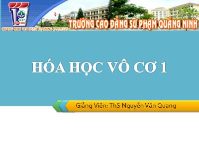 Bài giảng Hóa học vô cơ 1 - Bài 5: Iot - Nguyễn Văn Quang