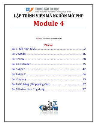 Bài giảng Lập trình viên mã nguồn mở PHP - Module 4, Bài 1: Mô hình MVC - Trường Đại học Khoa học tự nhiên - Đại học Quốc gia TP Hồ Chí Minh