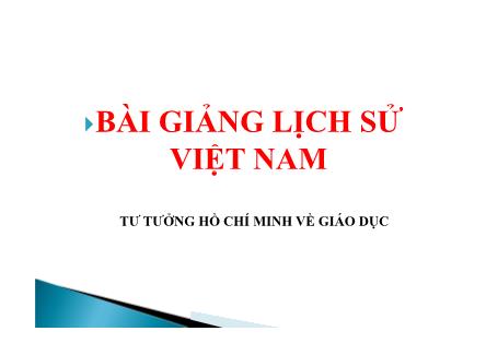 Bài giảng Lịch sử Việt Nam