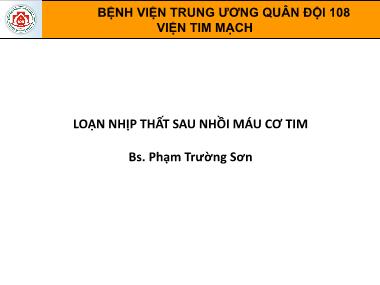 Bài giảng Loạn nhịp thất sau nhồi máu cơ tim - Phạm Trường Sơn